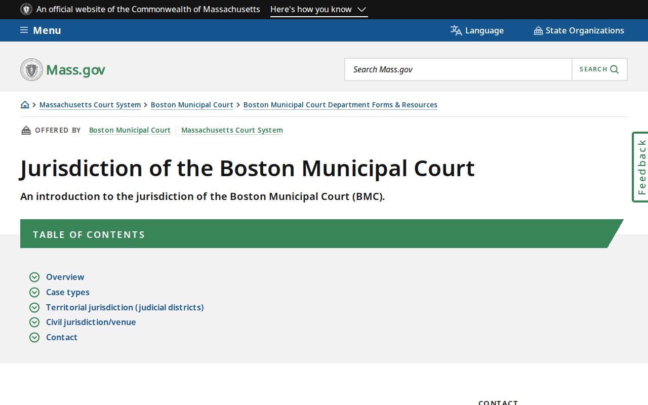 Massachusetts municipal-warrant court scope at Boston Municipal Court