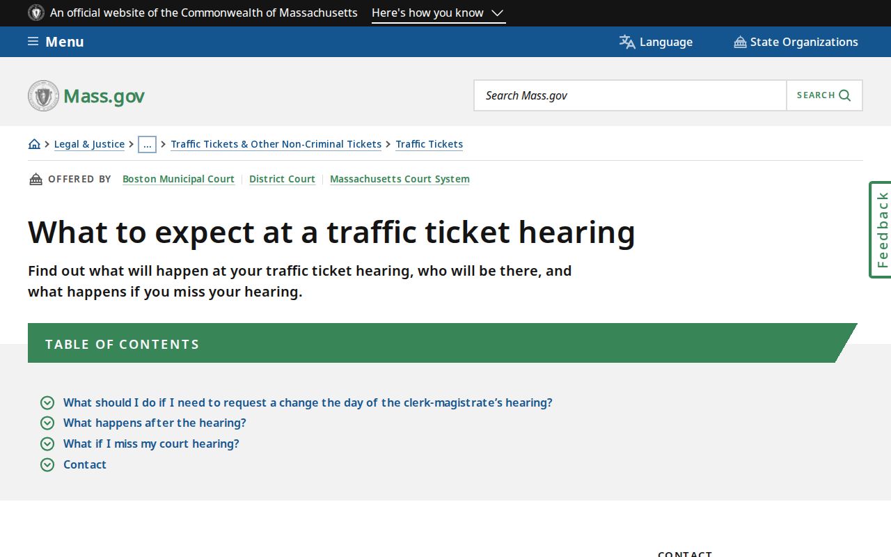 Massachusetts traffic warrant context: civil motor-vehicle infraction hearing process